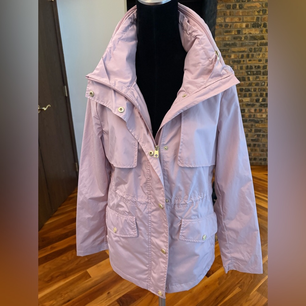 Cole Haan Water Repellent Hooded Parka Apricot Size S, NEW